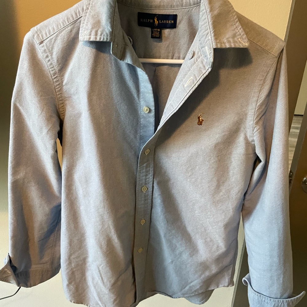 Ralph Lauren Blue Button Down Shirt Classic Cotton